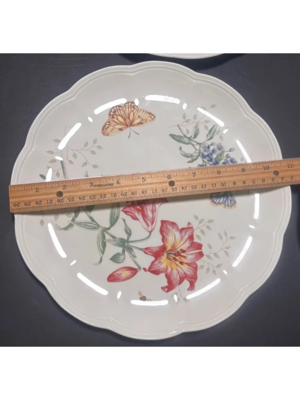 Lenox Butterfly Meadow 4-Piece Dinner Plate Set Floral & Butterfly Design VTG 06